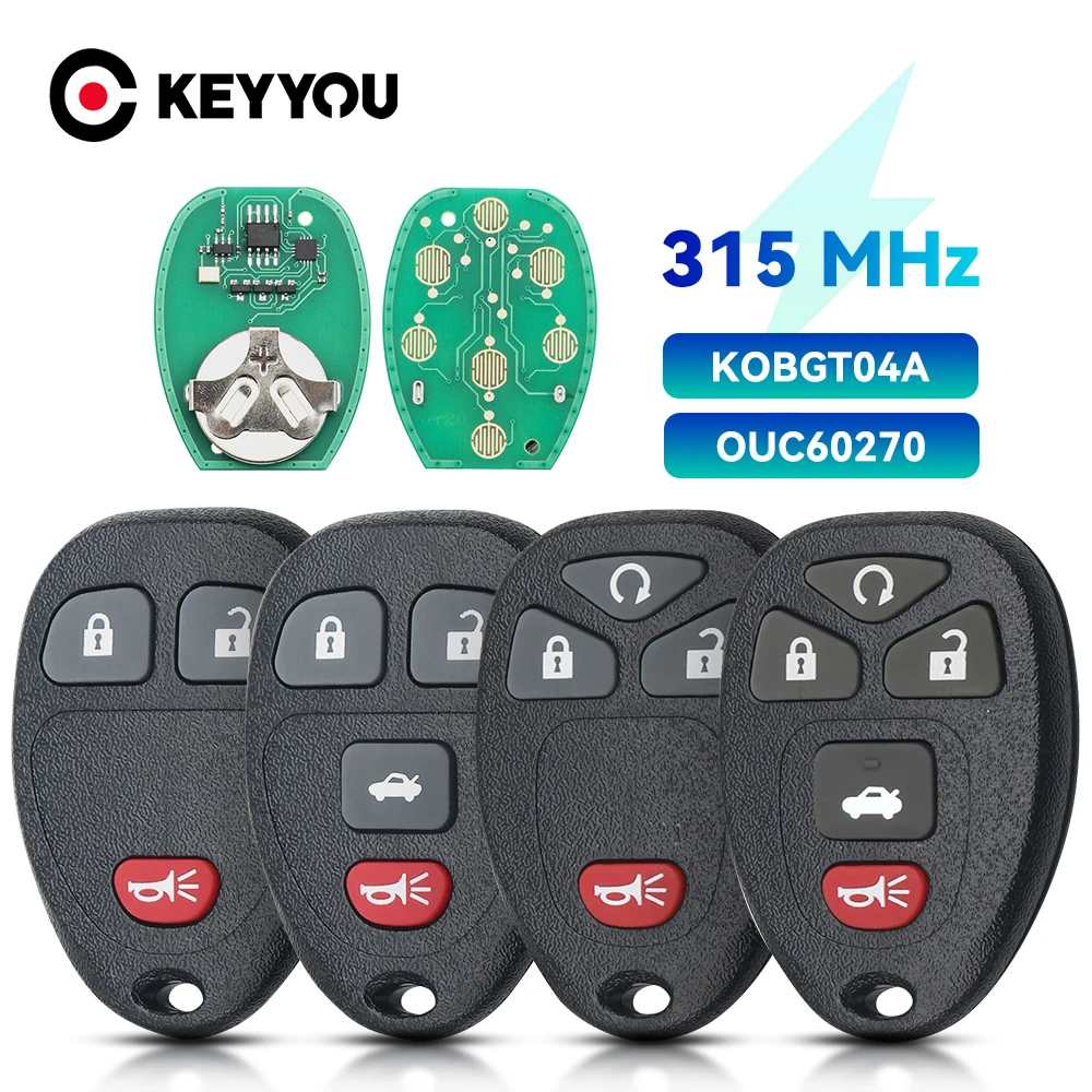 

KEYYOU With Battery Remote Key For Buick Chevrolet Tahoe Cadillac Traverse Avalanche GMC Acadia Yukon Saturn OUC60270 KOBGT04A