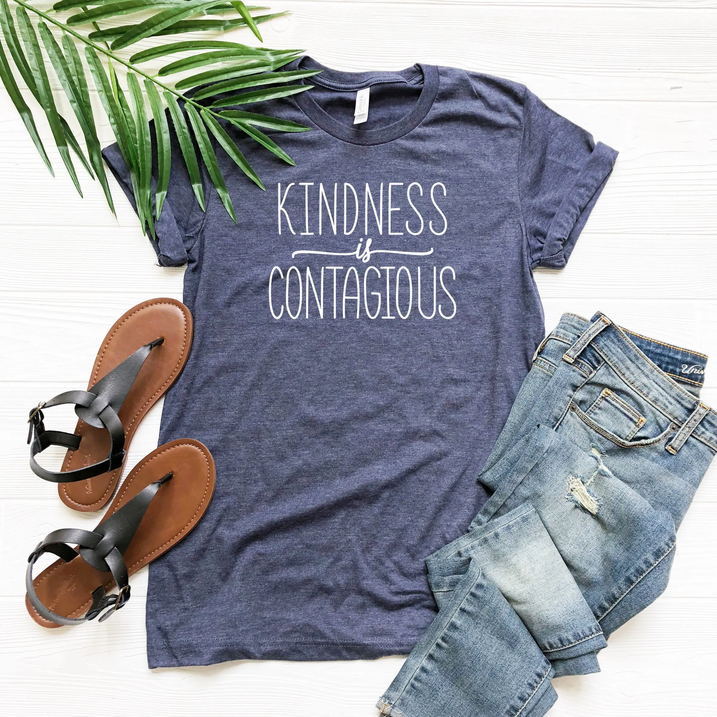 Kindness Is Contagious T Shirt Positive Vibes Motivational Inspirational S Woman Clothing