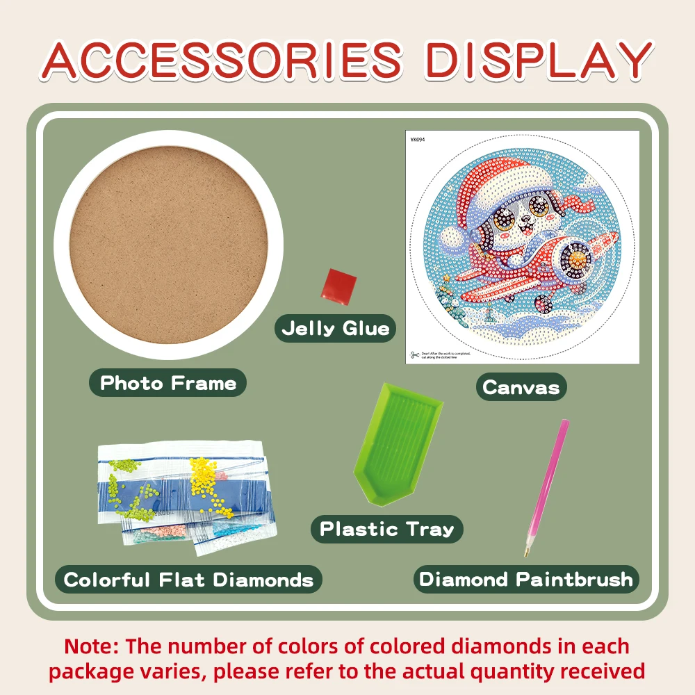 5D Diamante Pintura Da Arte Set, Padrão do Natal com Moldura De Madeira, Artesanato, Adequado para 6-12 Anos, Pintura Set Presentes