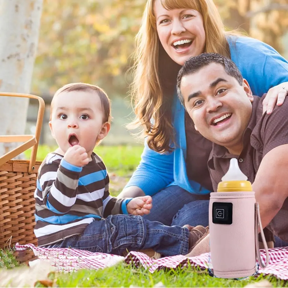 بو الجلود زجاجة الطفل غطاء عازل العالمي قابل للتعديل والعتاد USB زجاجة الحليب دفئا سيارة شنت زجاجة الرضاعة سخان ليلة #4