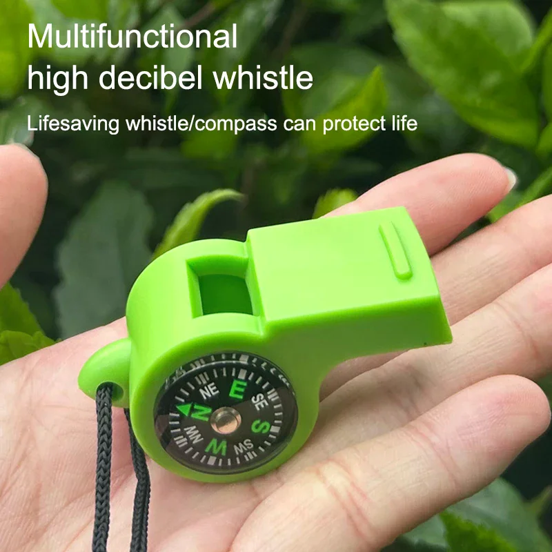

2 In 1 Emergency Survival Whistle Compass Referee Cheerleading Whistle Sporting Goods Camping Hiking Outdoor Tools