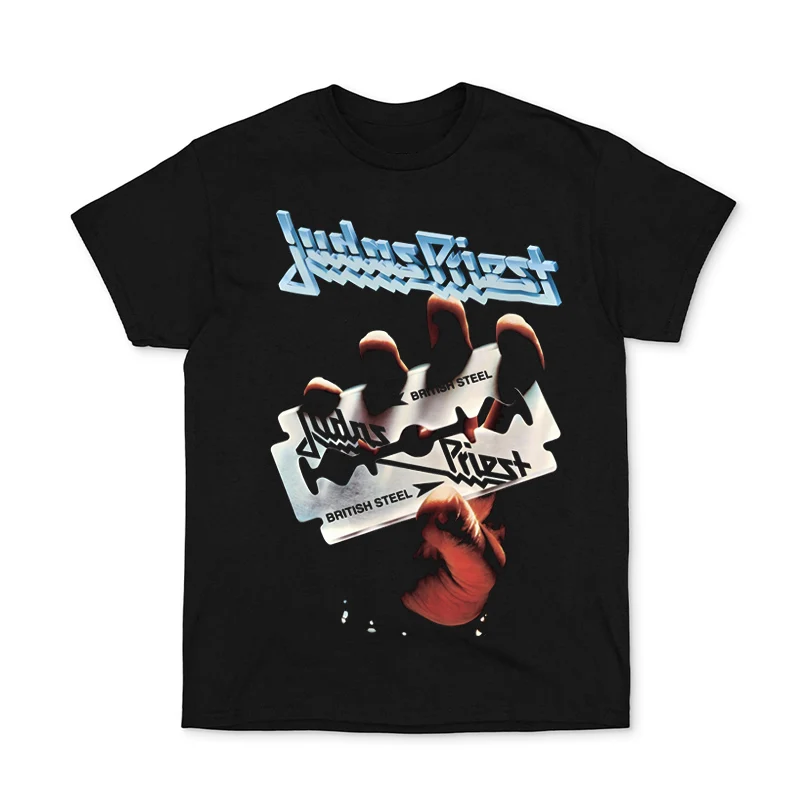 

Летняя хлопковая футболка унисекс в стиле хэви-метал с принтом Judas Priest, свободная повседневная уличная футболка в стиле хип-хоп с короткими рукавами
