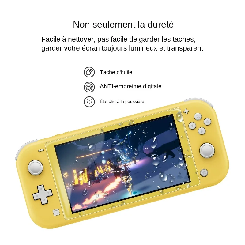 DATA FROG – protecteur d\'écran pour Nintendo Switch Lite, en verre trempé Transparent HD