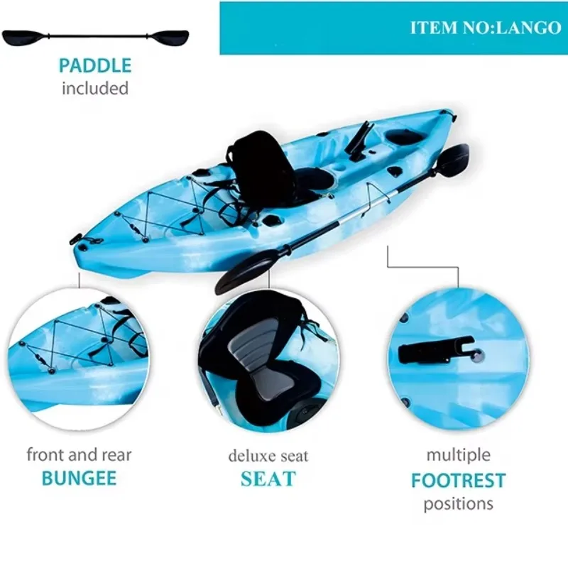 

Single Sit-On-Top HDPE Kayak, Cheap Fishing/Touring Boat 2025