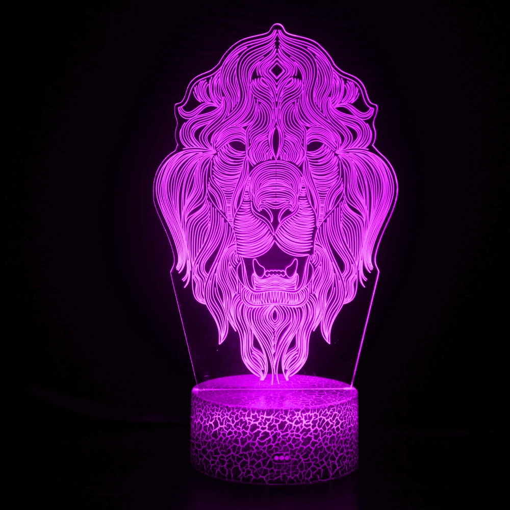 Nighdn Lion 3D Lamp Illusion LED Night Light for KIds Room Colorful  Acrylic Nightlights Birthday Christmas Gift for Boys Girls