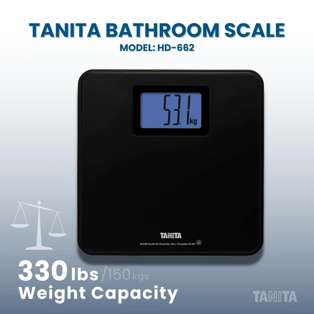 مقياس الوزن الرقمي مع شاشة LCD بإضاءة خلفية زرقاء، سعة 330 رطل، تشغيل دقيق للتشغيل