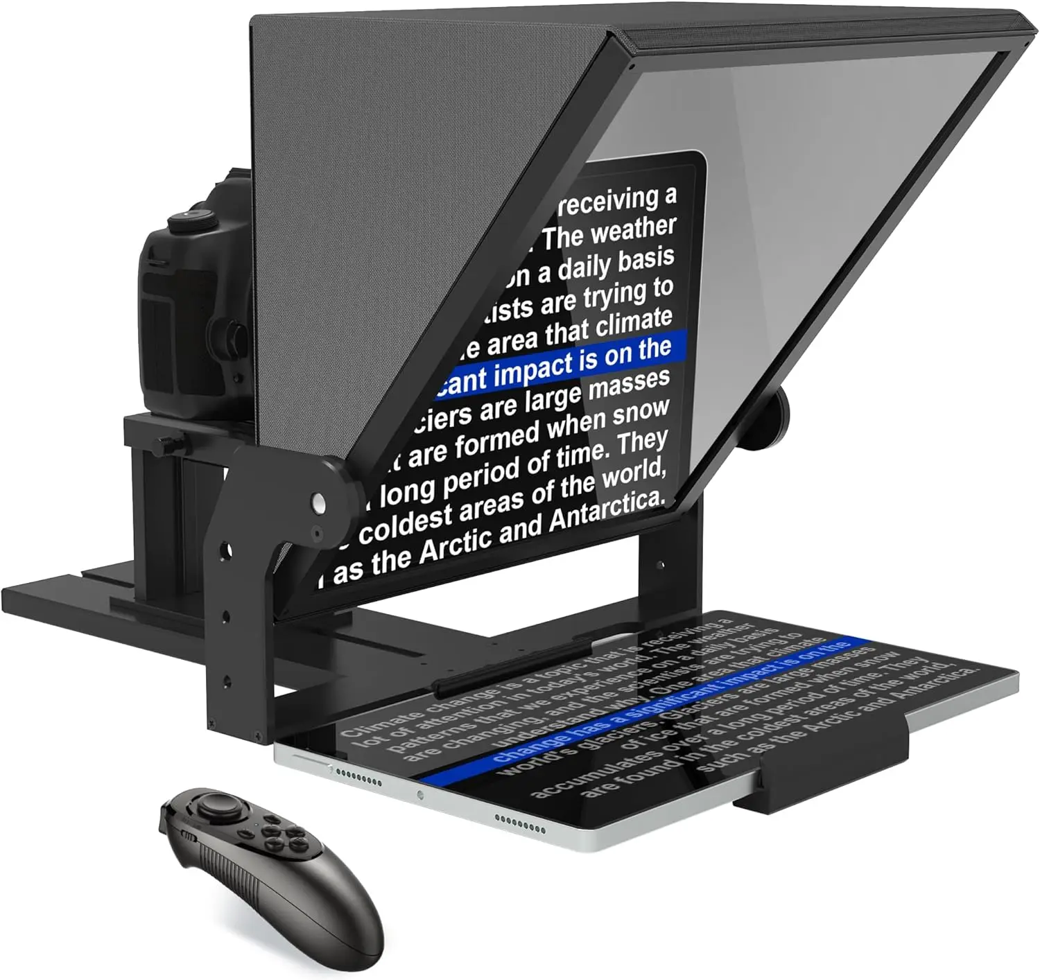 CANALHOUT 16 Inch Teleprompter with Remote Control and Free Teleprompter APP, Work with Camera, Online Meeting, Video Recorder