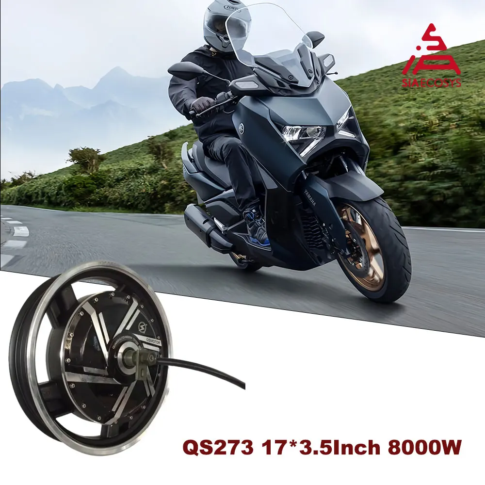 

QSMotor 17x3,5 дюйма 8000 Вт QS273 V3 Высокомощный BLDC бортовой двигатель-концентратор для электрического мотоцикла