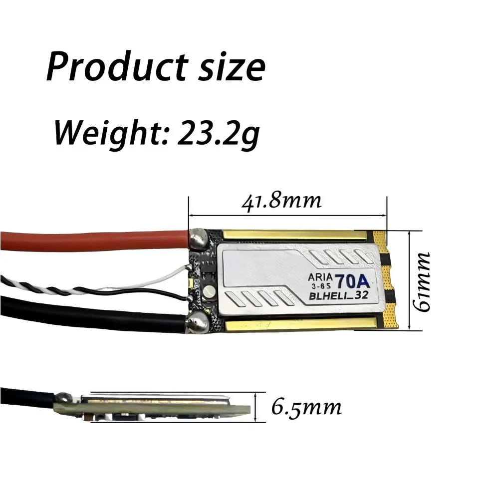 2PCS AM32-70A ESC 3-6S BLHeli_32bit 70A Regolatore di velocità senza spazzole FPV Racing Drone Quadcopter Parte