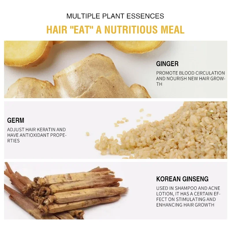 PURC Hair Growth Shampoo Essence Oil Hair Loss Treatment Fast Hair Regrowth Nourishing Hair Root Thickening Men Women Hair Care