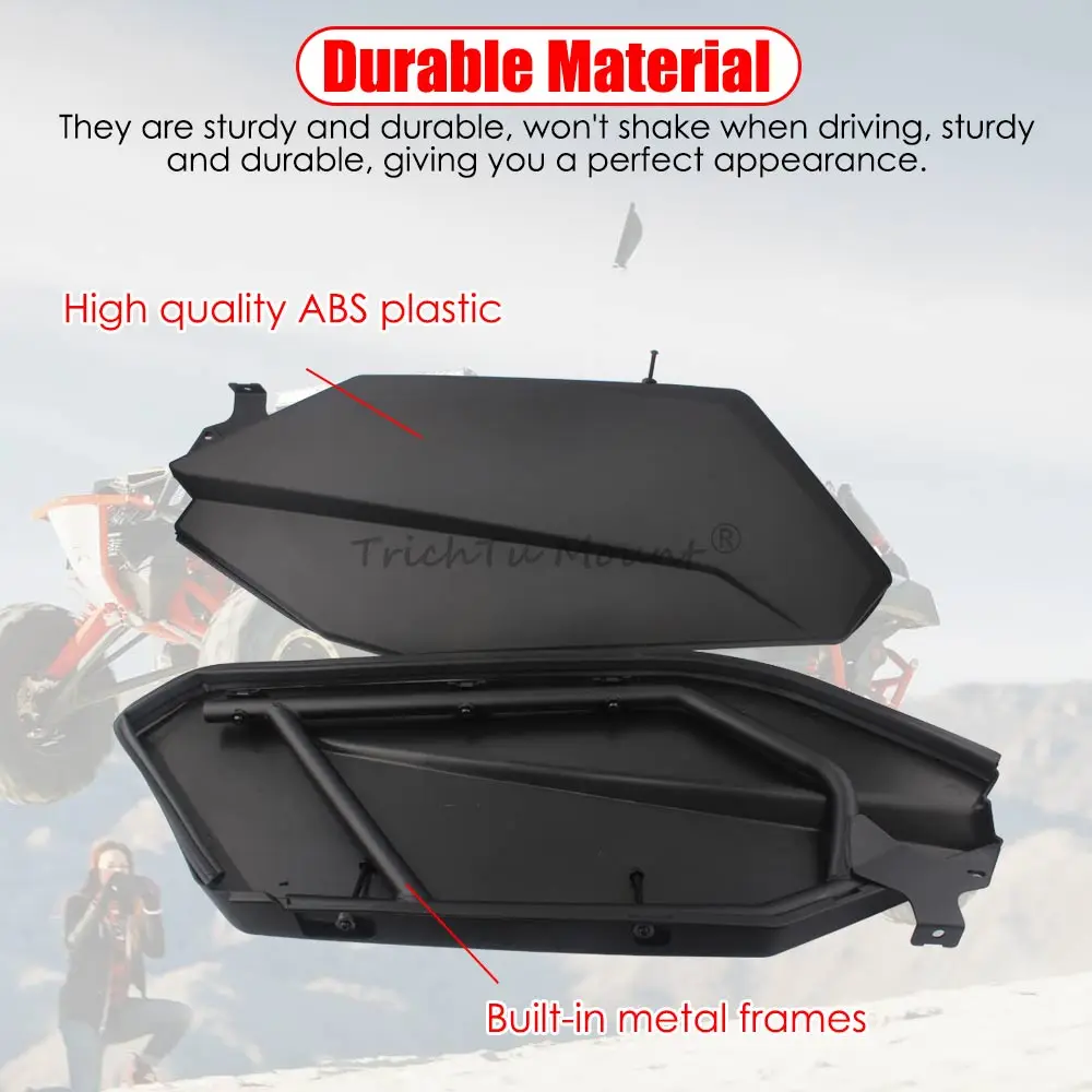 UTV Rear Lower Door Panel Insert Kits Fits For Can-Am Maverick X3 R RR 2017-2024 Matte Black 1 Pair