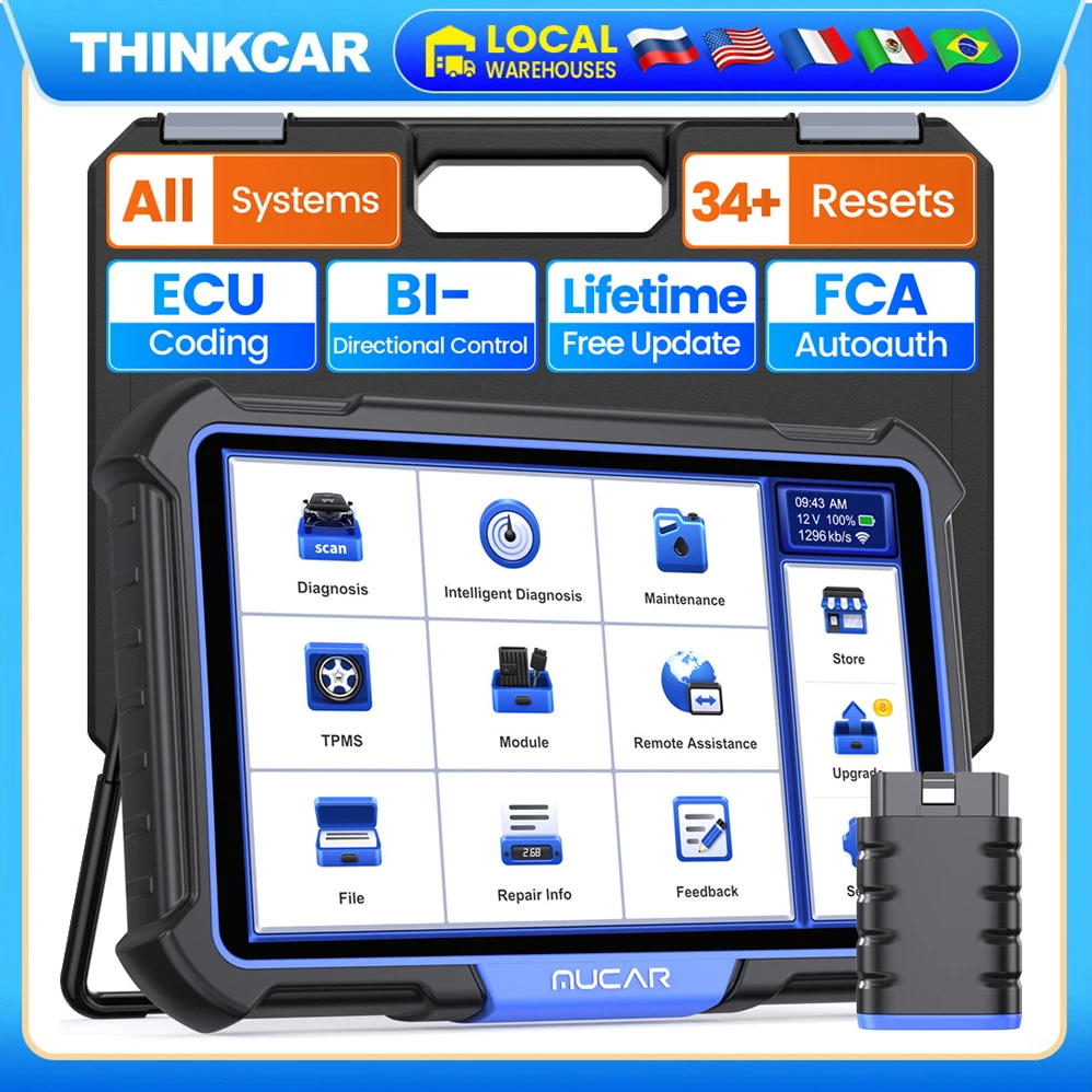 MUCAR VO8 Professional Diagnostic Tools OE Full System OBD2 Scanner 34 Reset Lifetime Free ECU Coding Active Test 64GB Car Tools