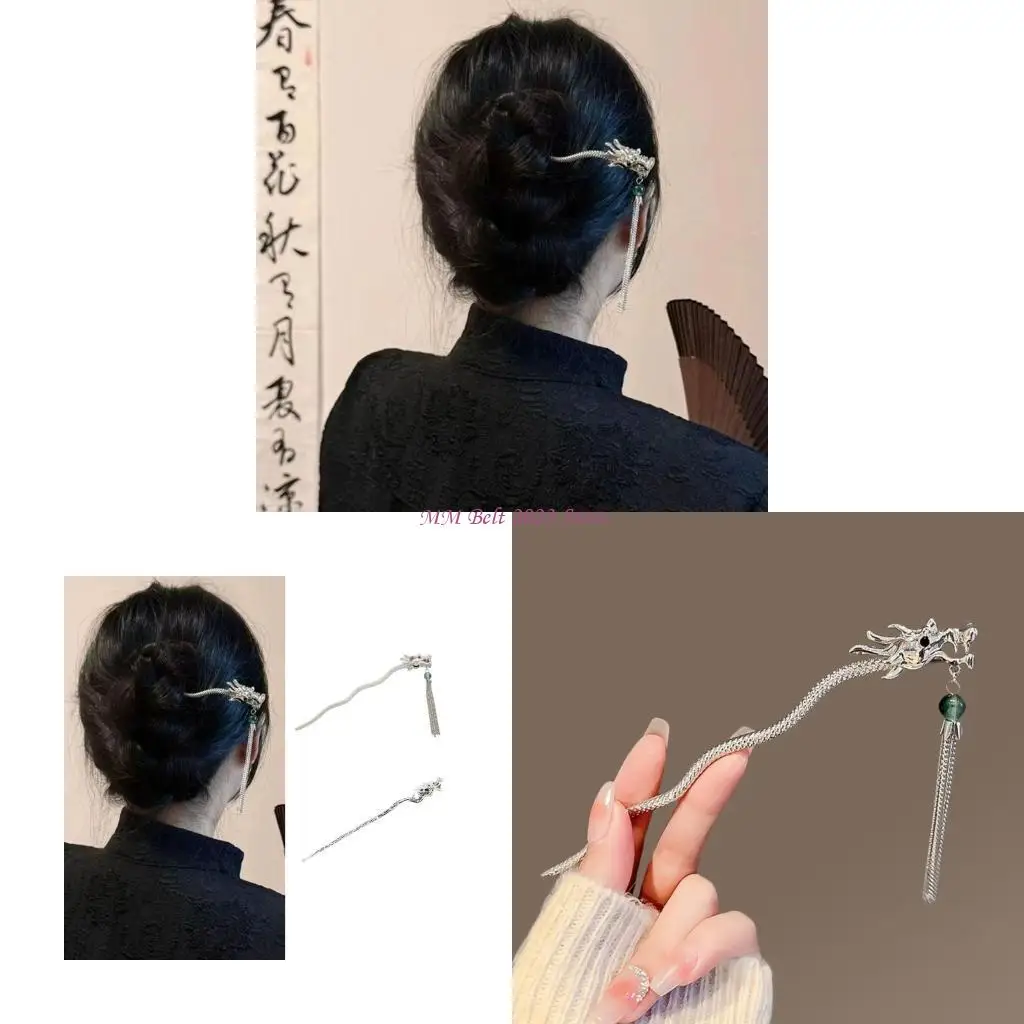 

49ME Delicate Dragon Hairpin Chinese Hair Cheongsam Hair Pin Sticks for Taking Photo Hair Styling Supplies