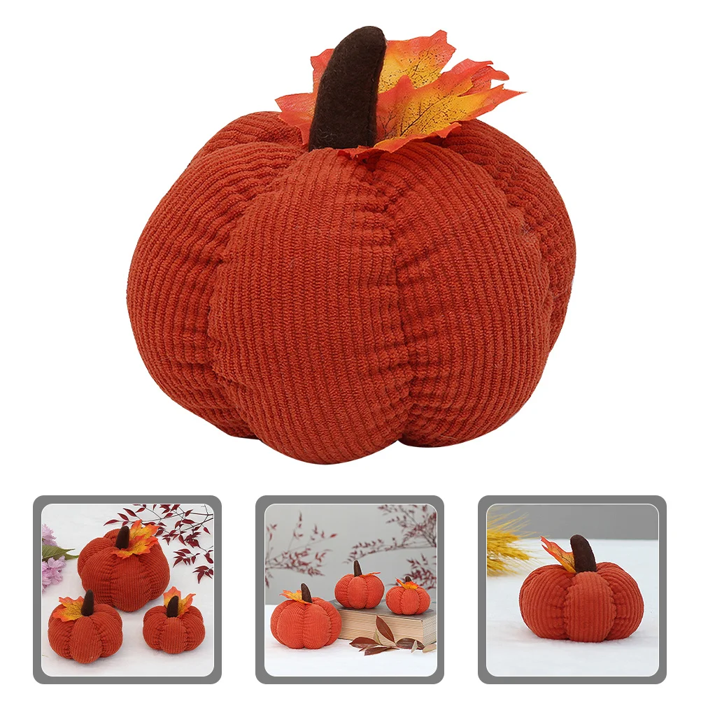 

Handmade Pumpkin Ornament Thanksgiving Decor Exquisite Lifelike Fall Harvest Pumpkin for Home Table Desktop Decoration