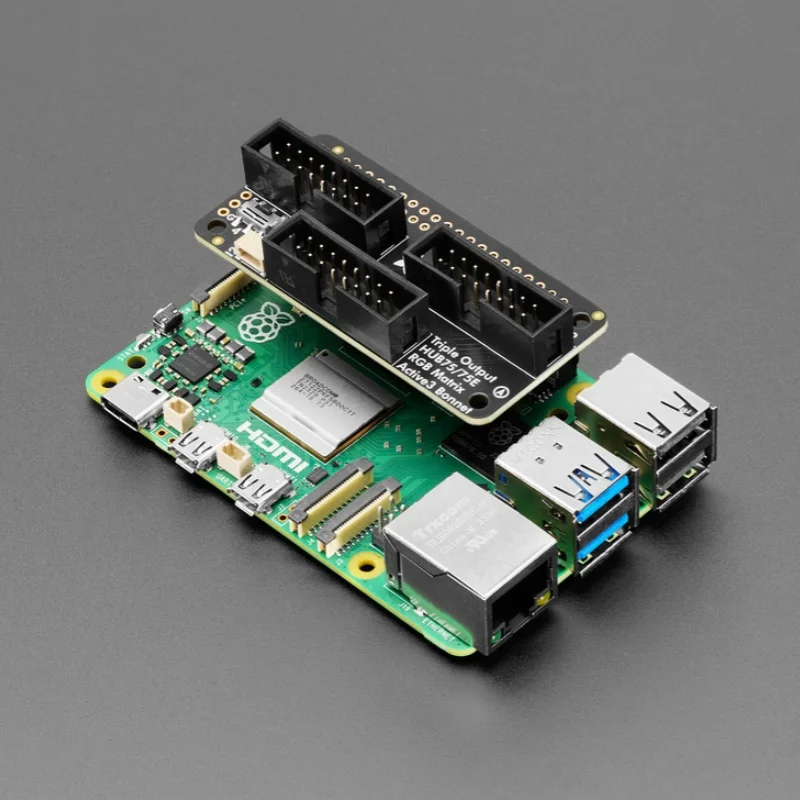 6358 Adafruit Triple LED Matrix Bonnet for Raspberry Pi - For HUB75