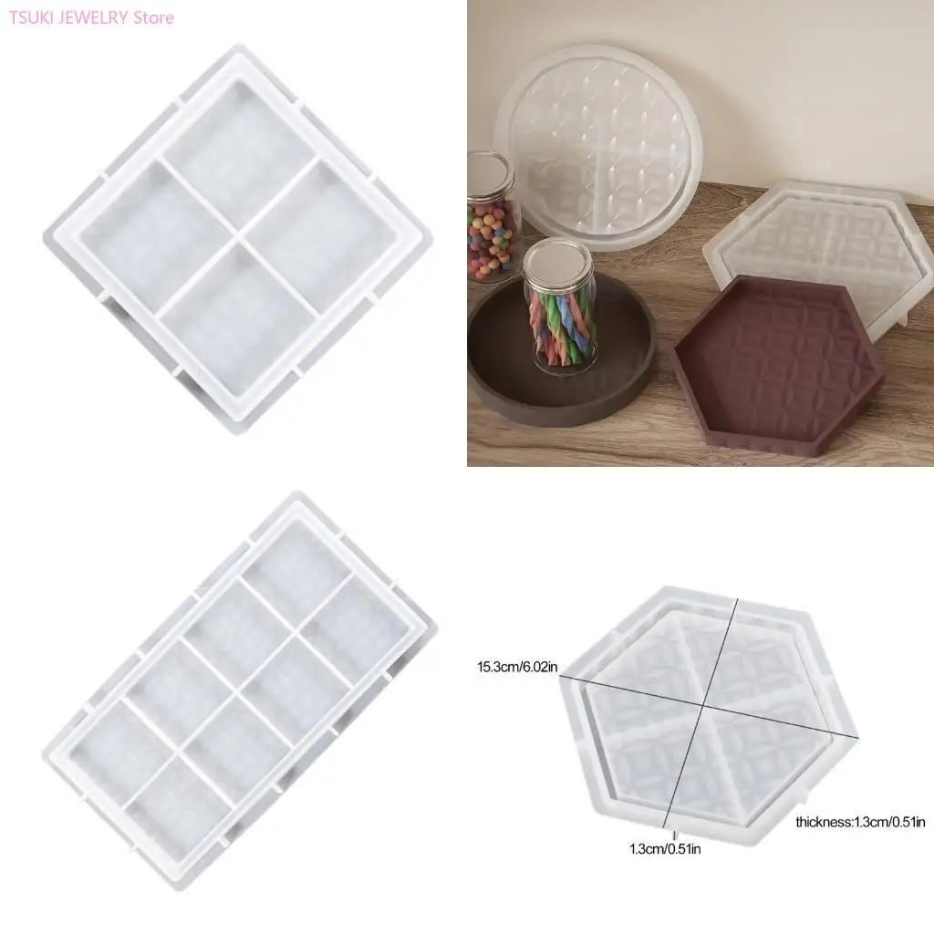 

62KE Silicone Resin Tray Moulds Fruit Dish Mould Small Cement Tray Molds Plate Moulds for Resin Casting Craft Decorations
