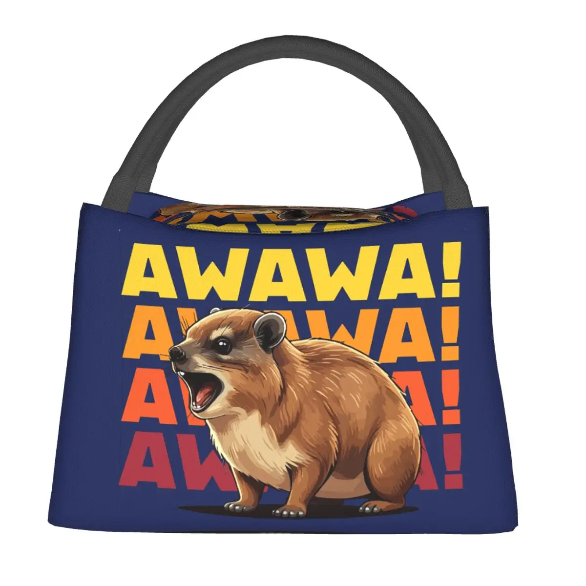 Rock Hyrax Lover Awawa Groundhog Dassi Lunch Bags Bento Box Lunch Tote Picnic Bags Cooler Thermal Bag for Woman Children Travel