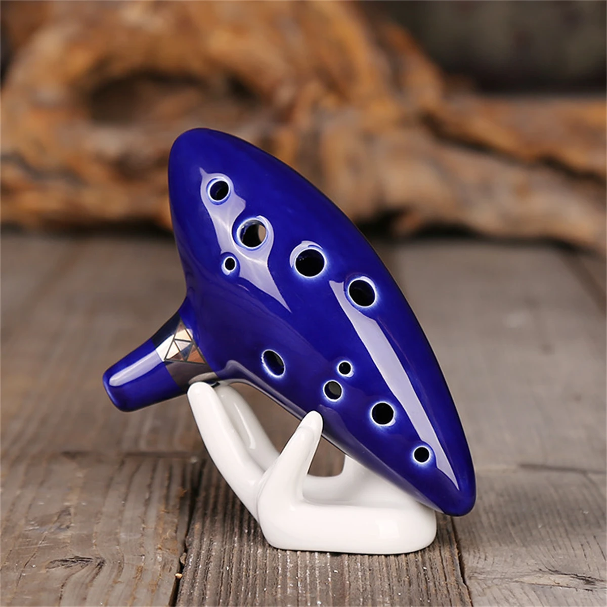 New Ocarina 12 Hole Alto C Ceramic Piccolo, Musical Instrument, Gift for Children Adults with Stand Music Book Neck-Strap Bag