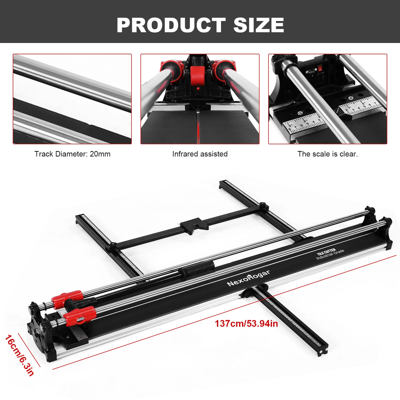 Heavy Duty Push Blade Cutter Shockproof Large Slabs Cutting Tool Anti-Slip Improves Work Efficiency