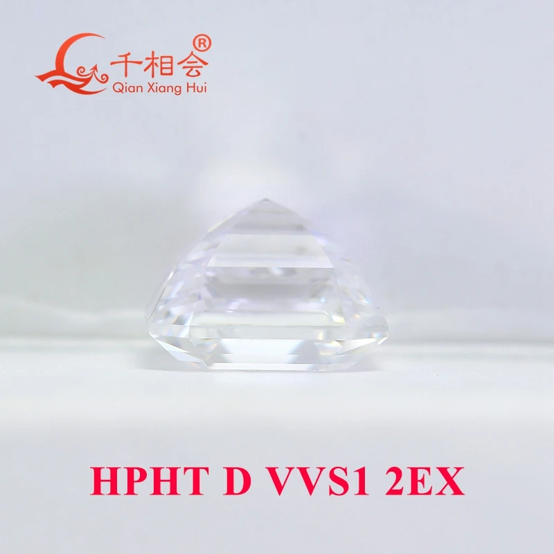 1CT D  Asscher Square shape HPHT  Color VVS1 Clarity  Lab Grown Diamond GEMID Certified Stone for Jewelry