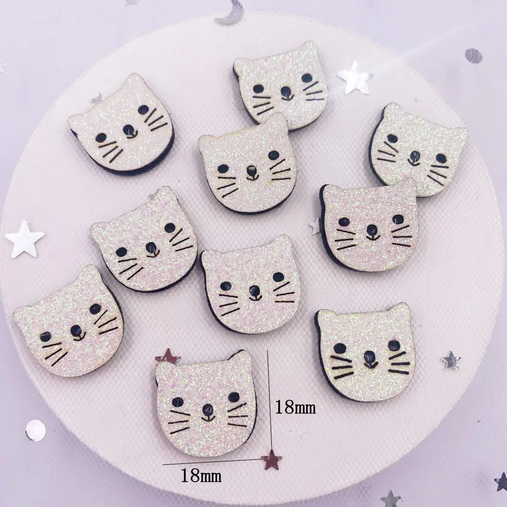 10pcs Felt Fabric Colorful Glitter Bepowder Cartoon Pink Rabbit Silver White Cat Patch Applique Sewing DIY Art Hair Bow Supplie