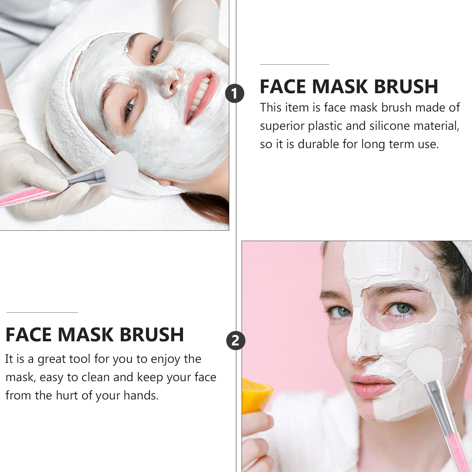 

5Pcs Brush Durable Plastic Silicone Material Perfect Gift for Friends Family Face Mask Brush Beauty Supplies