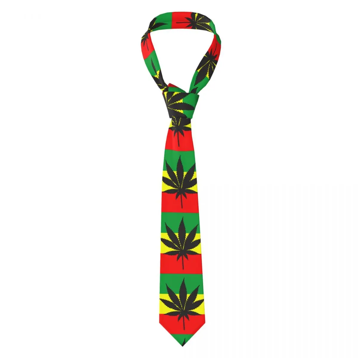 Rasta Flag With Weed Hip Hop Gorros Tie For Men Women Necktie Tie Clothing Accessories