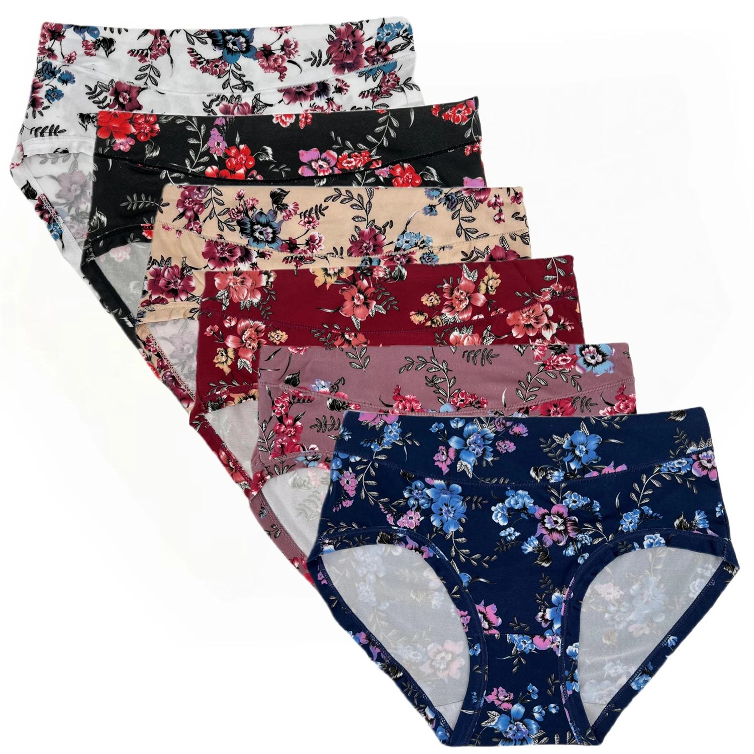 Bloemenprint Ondergoed Damesslipjes Grote maten Damesslips Mid-taille Damesonderbroeken Modale panty Vrouw Bloem Panti