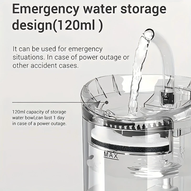 

Smart Pet Water Dispenser - 1.8L, Transparent, with Faucet, Filter Feeder for Cats and Dogs