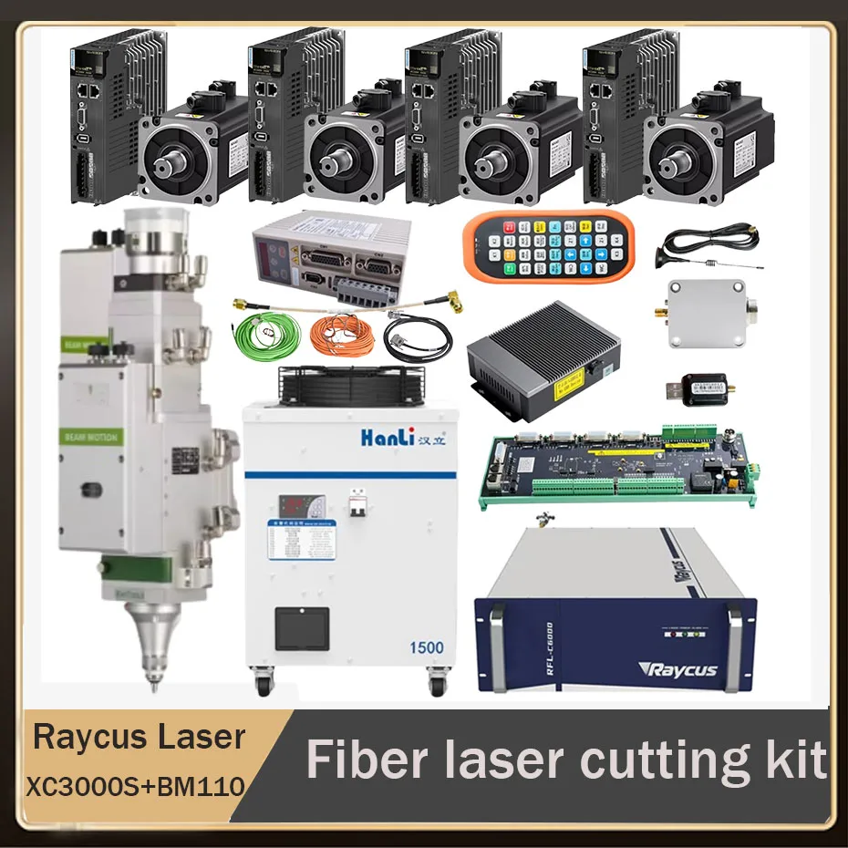 Kit laser Raycus RFL-C020/RFL-C025/RFL-C3000S/RFL-C6000S XC3000S, BM110, ônibus de acionamento do servo motor Huichuan SV630 750W/400W