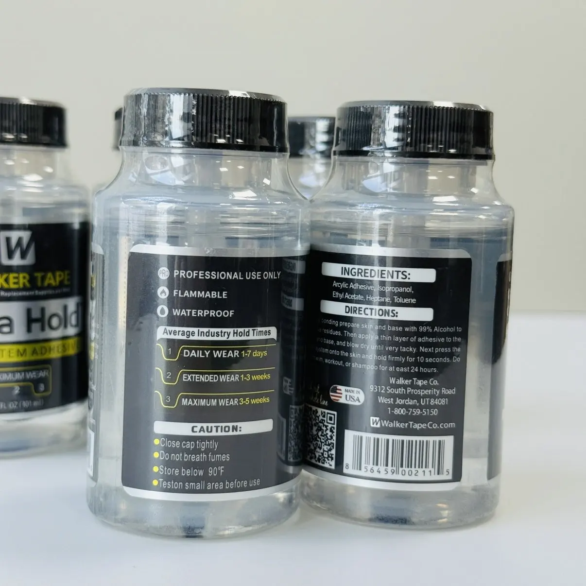 Walker Tape Ultra Hold 3,4 fl oz 101 ml pelucas de encaje y peluquines Kit de pegamento para peluca de encaje impermeable got2b pegamento para peluca sujeción adicional