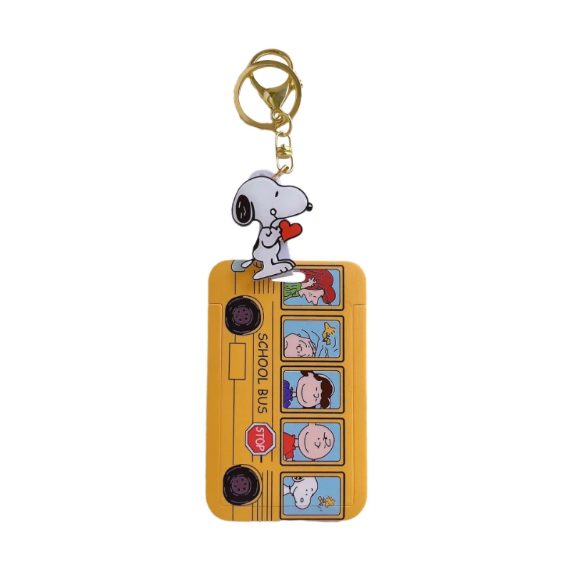 Cartoon Animation Snoopy Student Bus Access Control Subway Card Anti-lost Card Sleeve School Bag Pendant