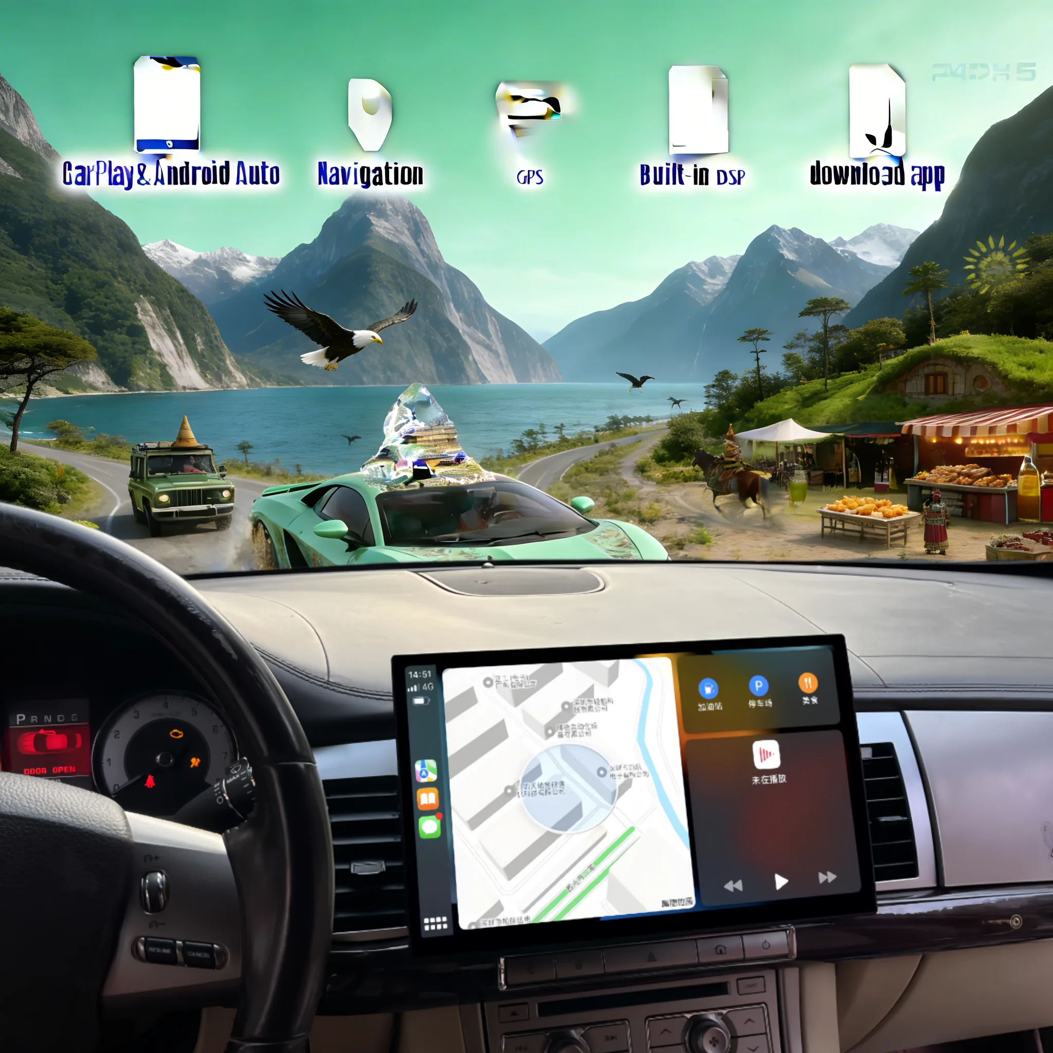 Radio para Auto con Android 14 y Carplay de 13.3 Pulgadas para Jaguar XF X250 2008 2009 2010-2015, Pantalla GPS, Reproductor Multimedia Estéreo, Unidad Principal