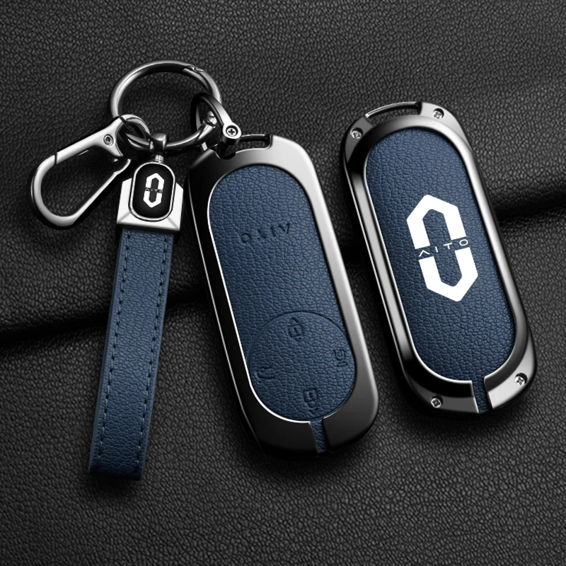 High Quality Zinc Alloy Leather Car Remote Key Case Cover For Aito M5 M7 M9 Auto Protector Holder Shell Keychain Accessories