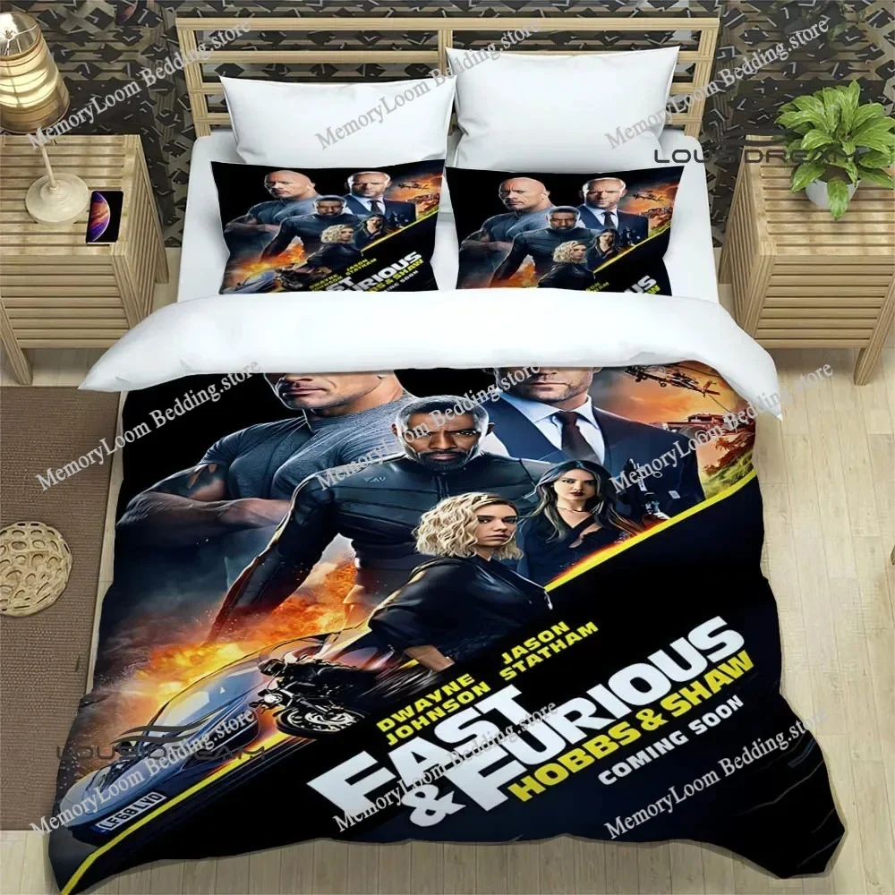 TV Drama Popular Fast & Furious Bedding Set Single/Twin/Queen Size Duvet Cover 3D Print Soft Bed Sheet Set Adult Bedroom Decor