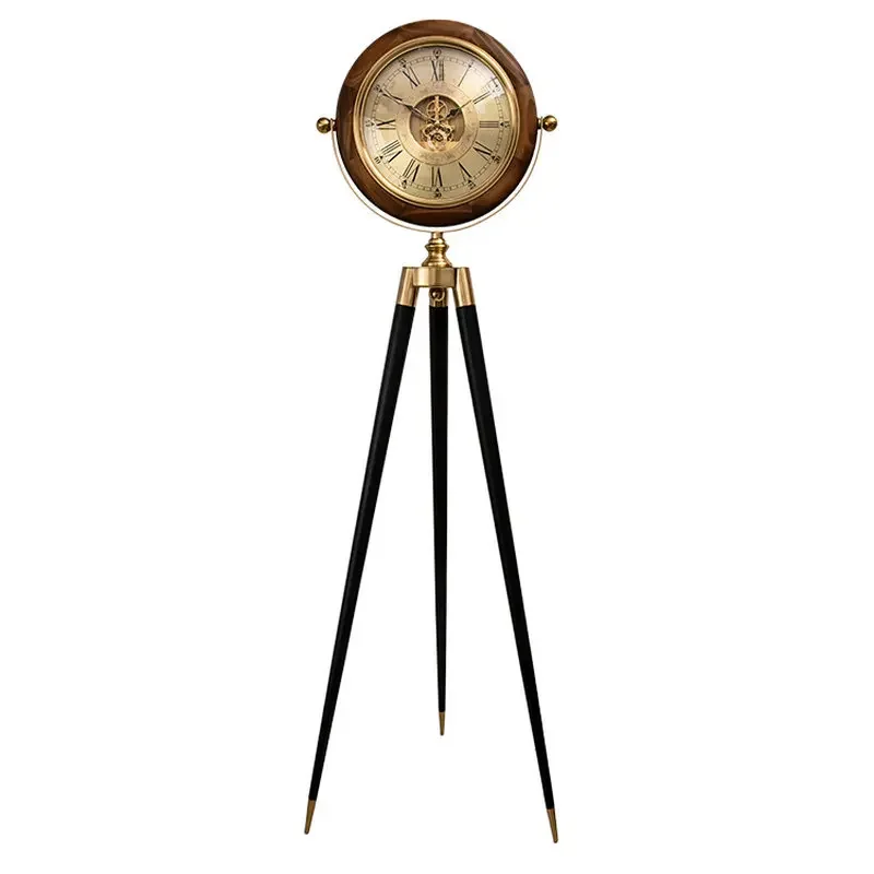 Nordic Retro Floor Clocks Luxury Large Living Room Silent Clock Creative 3-legged Clock Creative Home Decoration Ornaments Gifts