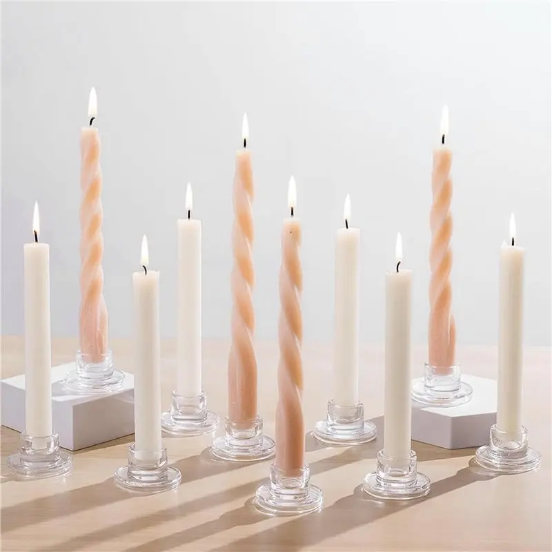 【Big deal】20X Glass Candlestick Holders: Clear Candle Sticks Holder Decor Candle Holder For Table Centerpiece Wedding Party