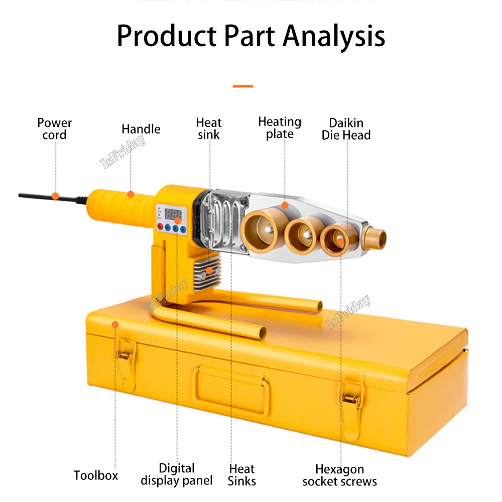 Imagem -03 - Tubo de Solda Tubo de Pvc Ferro de Solda Plástico Soldagem Aquecimento Hot Melting Tool pb pp pe Ppr 600w1000w