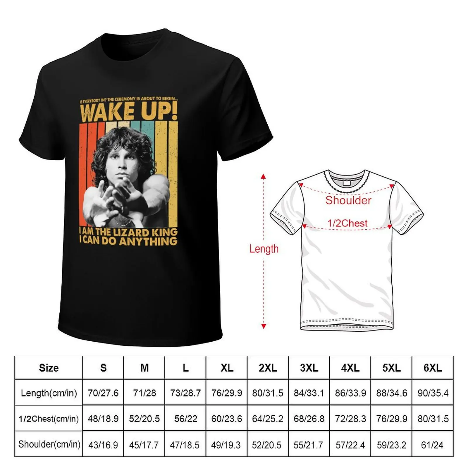 Vintage Jim Art Morrison I Am The Lizard King I Can Do Anything T-Shirt hippie clothes custom shirt mens graphic t-shirts