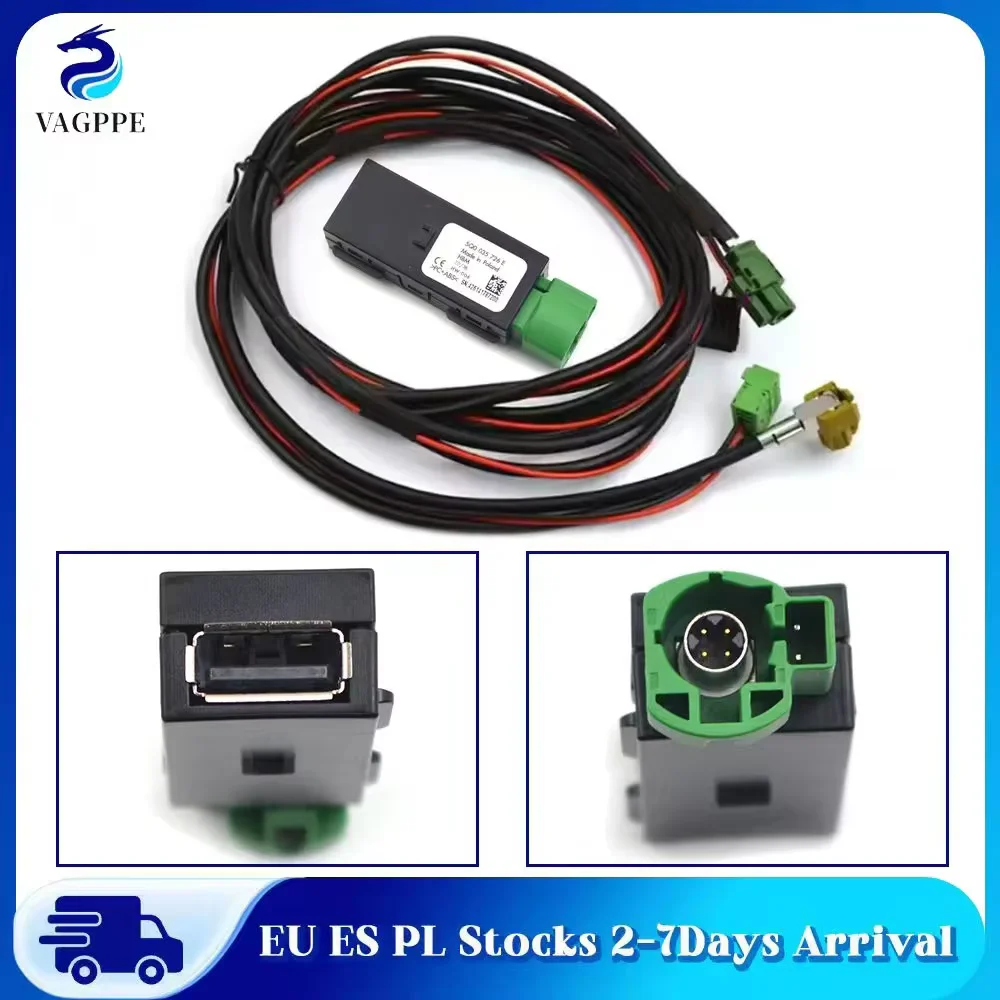 CarPlay Media USB AUX Schalter MIB2 MDI USB AMI Adapter für Golf 7 MK7 VII / Passat B8 5Q0035726E 5Q0 035 72E 5Q0 035 726 – Detail 4