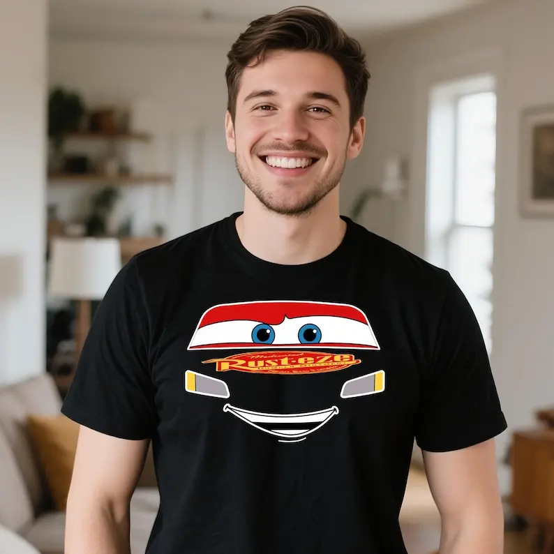 

2026 2PCS The Cars Lightning McQueen&SALLY Summer T-Shirt with Pajama Shorts Oversized Suit for Adul Halloween Christmas