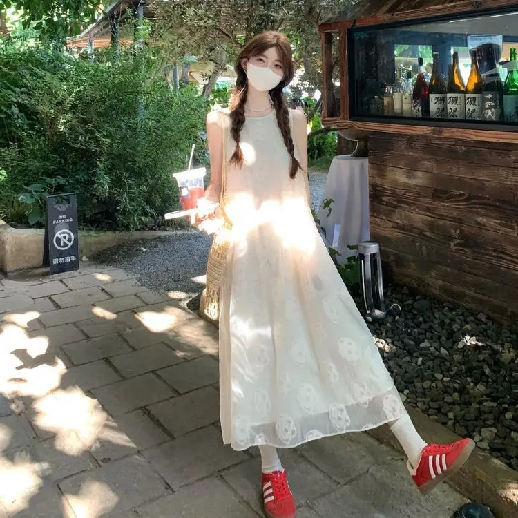 Jurken Mouwloos Dames Rozen Lente Asymmetrie Diagonaal Schuin Bias Schuin Getailleerd H-lijn Stedelijk woon-werkverkeer Modern Minimalistisch