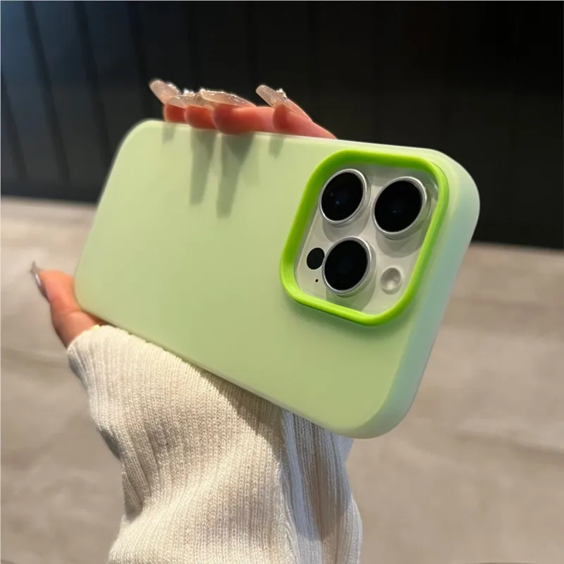 Funda de lujo 2 en 1 transparente mate en colores candy para iPhone 17 Air 16 15 14 Plus 13 12 Pro Max 11 con borde antigolpes 3