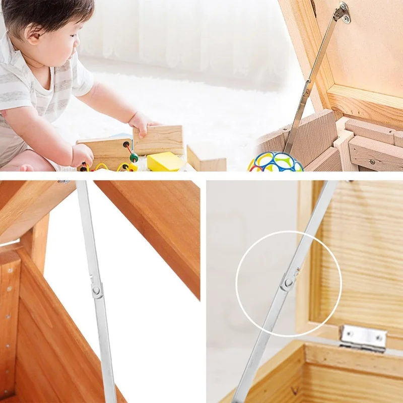 2pcs Stainless Steel Cabinet Cupboard Furniture Doors Close Lift Up Stay Support Hinge Folding 180° Kitchen furniture hardware