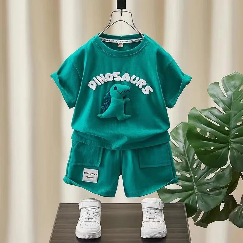 

Boys' Summer Suit Children's Summer Boys Babies Children's Clothing Children's Short Sleeved T-shirt Shorts Two-piece Set Trendy