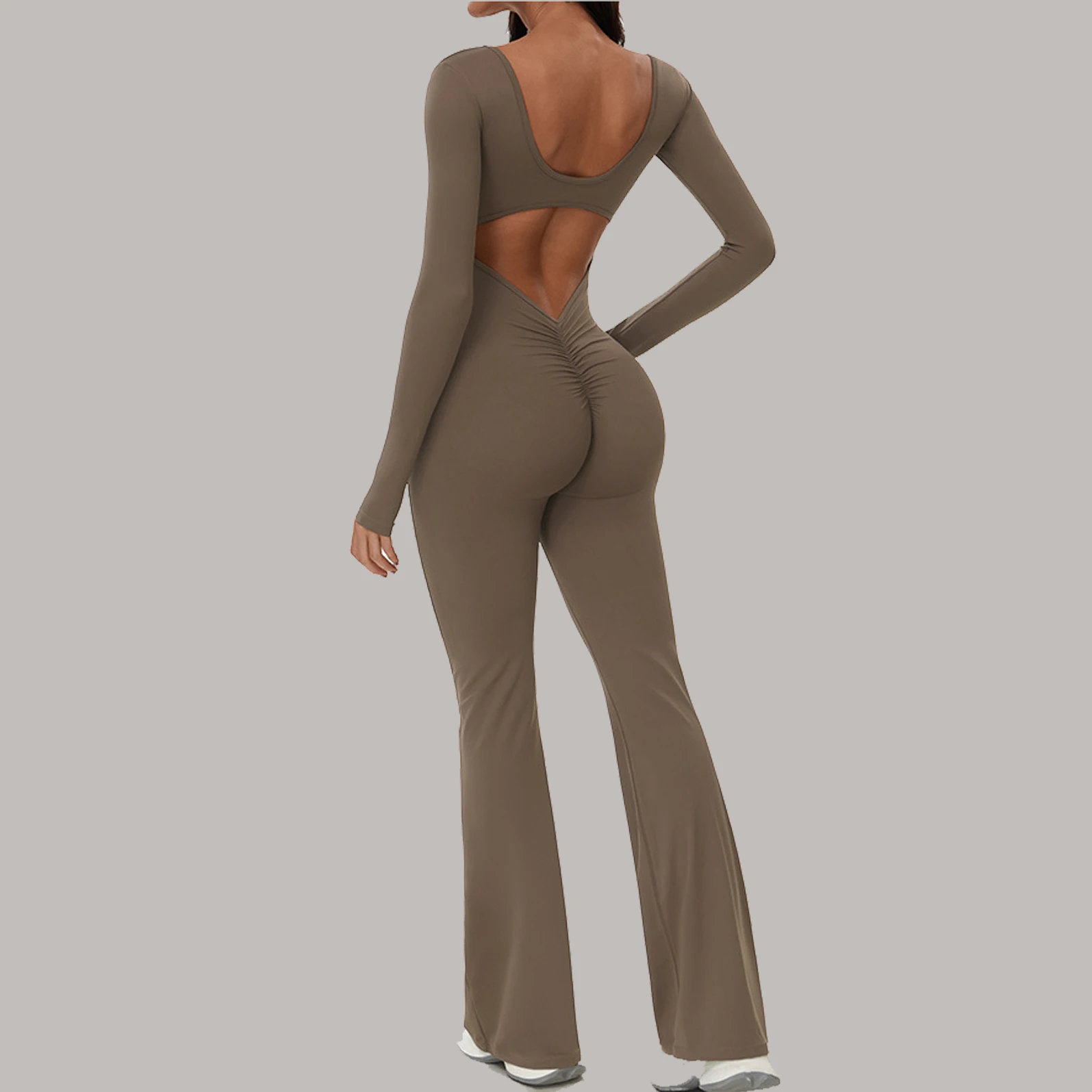 

Sexy Jumpsuits Women Tracksuit Yoga Suit One-Piece Sport Fitness Long Sleeves Stretch Bodysuit Gym Clothes Push Up Rompers