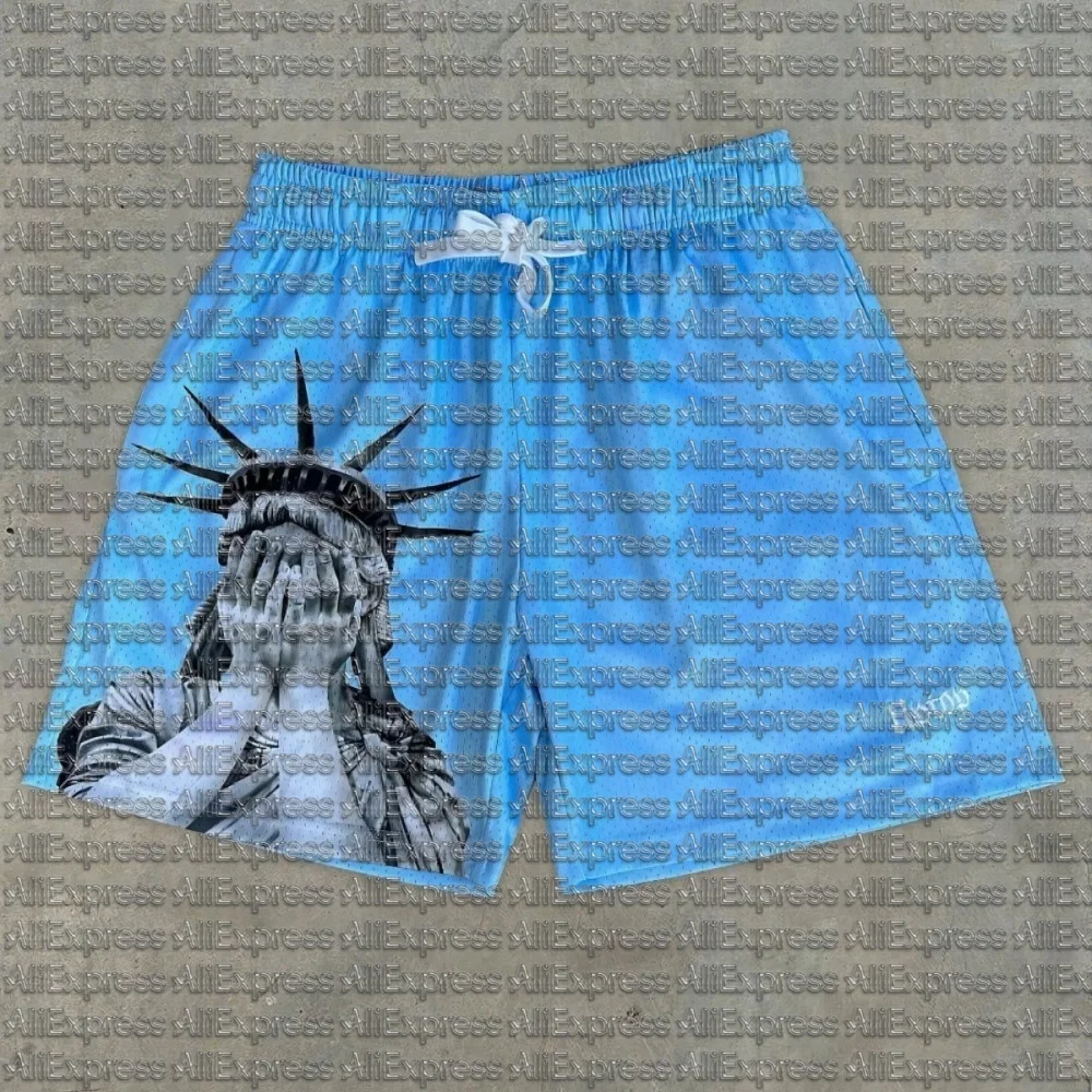 European and American Men's Parent-child 3D Summer Statue of Liberty Print Comfortable Breathable Shorts Outdoor Casual Pants