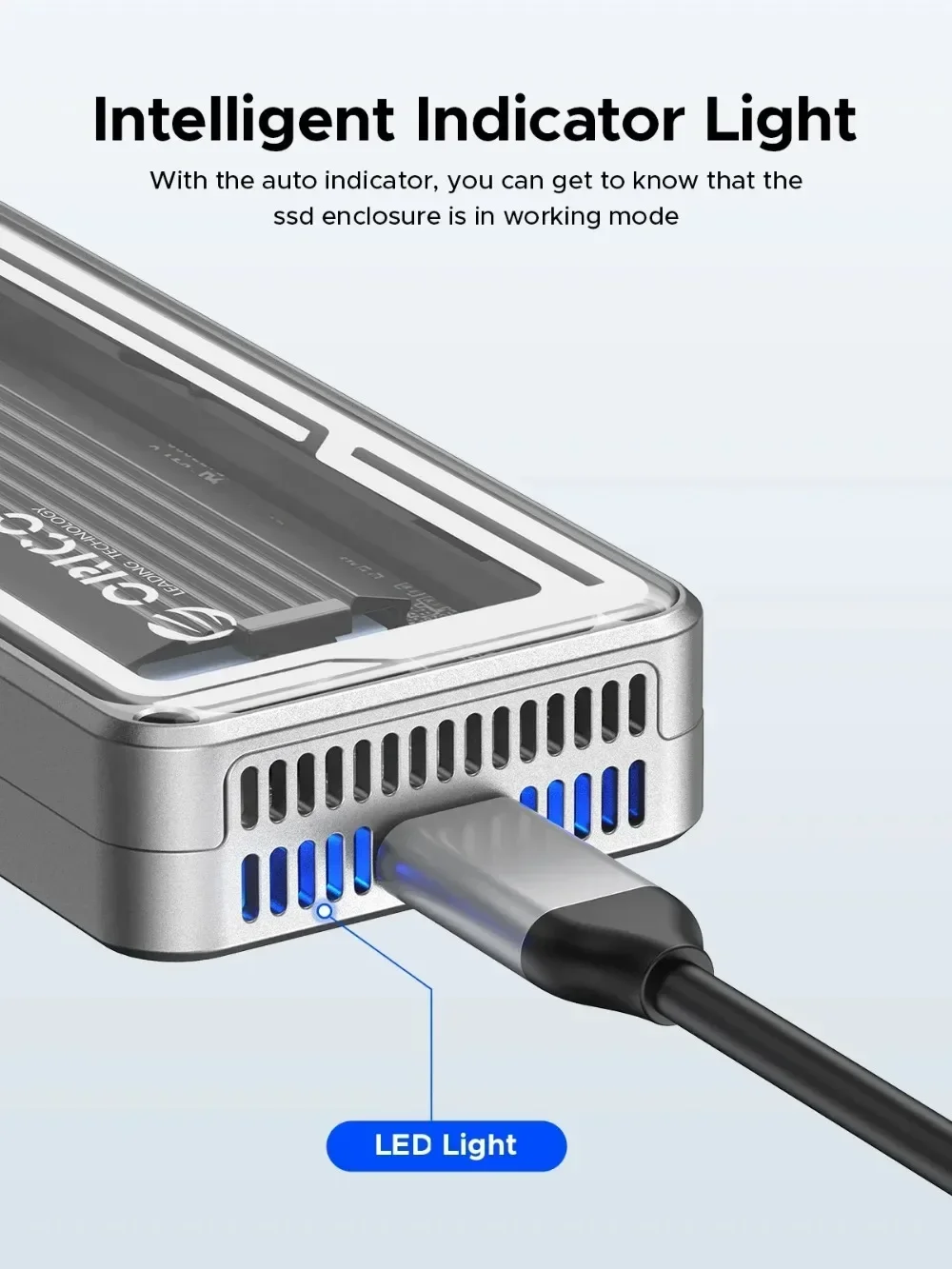 ORICO 40Gbps USB4 M.2 SSD Enclosure with Cooling Fan USBC PCIe4.0 NVME Enclosure Aluminum Compatible Thunderbolt 3/4 Support 8TB