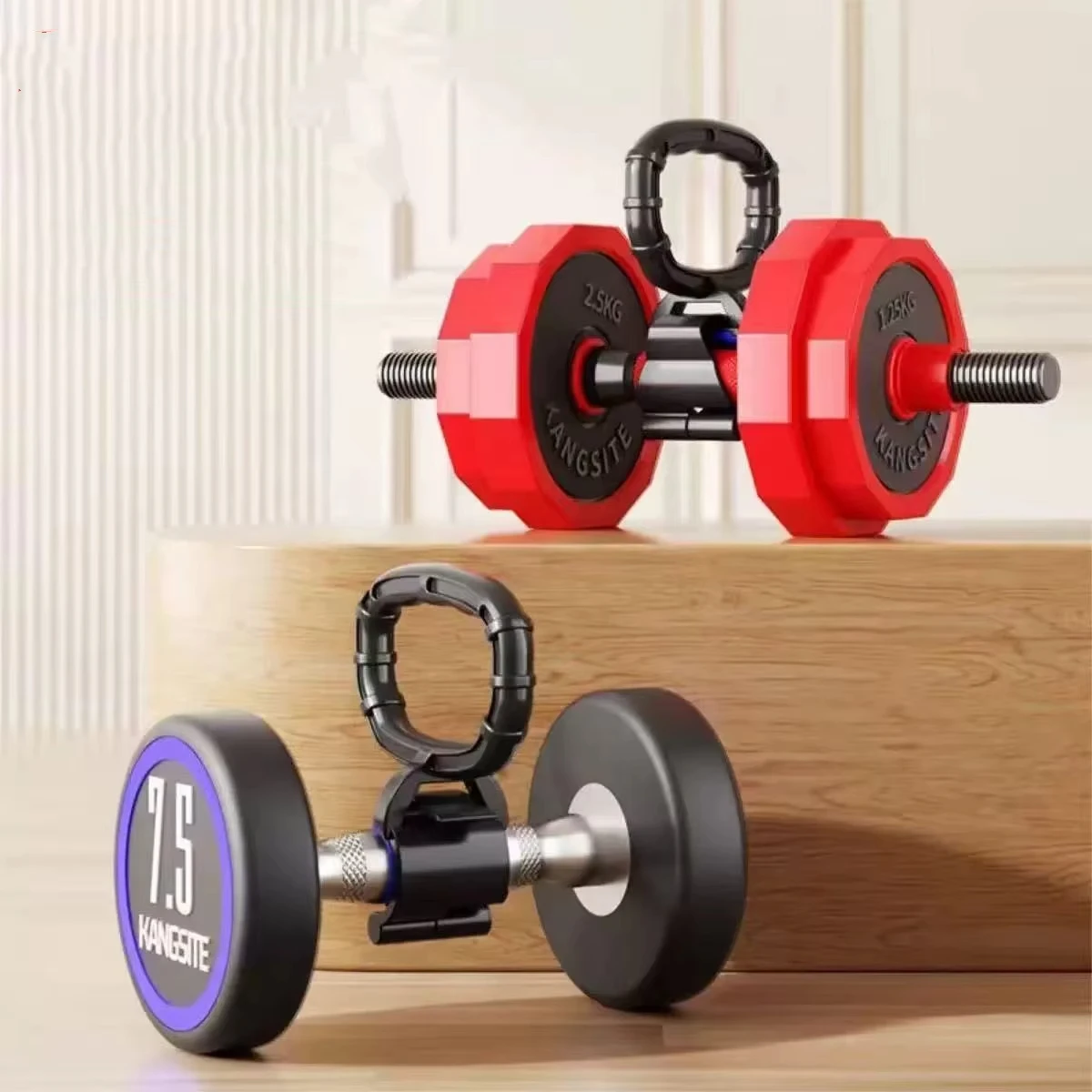 Kettlebell Handle for Dumbbell Adjustable Portable Weight Grip Travel Fitness Weightlifting Bodybuilding Workout Equipment