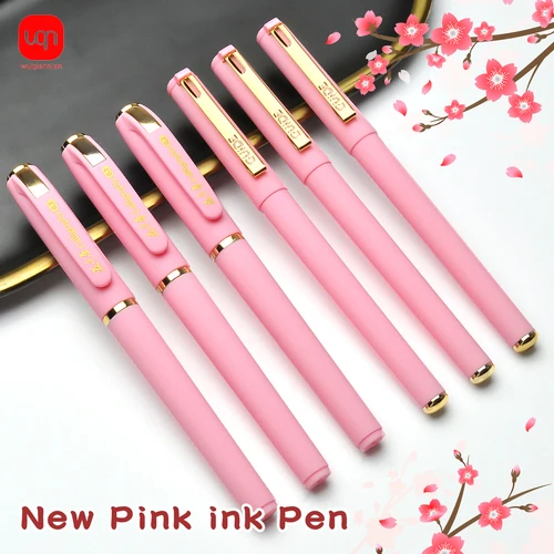 Imagen 2 del producto Bolígrafo de Gel de tinta rosa WQN-4/8/12 Uds., 0,7/1,0mm, para escribir, tinta rosa de alta capacidad, suministros de oficina y papelería escolar